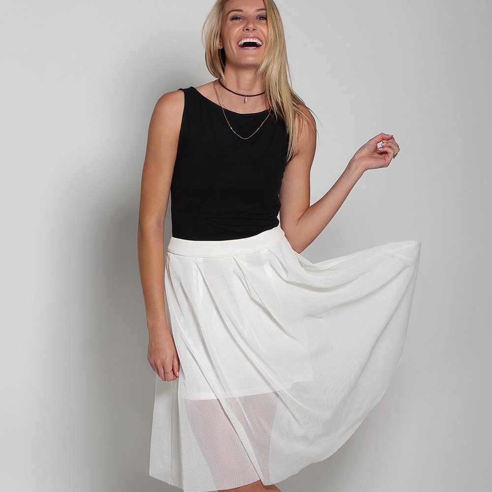 Mesh Midi Skirt